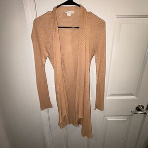 Coldwater Creek Camel Open Front Cardigan